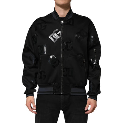 Dolce Gabbana Logo Mania Bomber Jacket Explosion Long Sleeve Zip &
