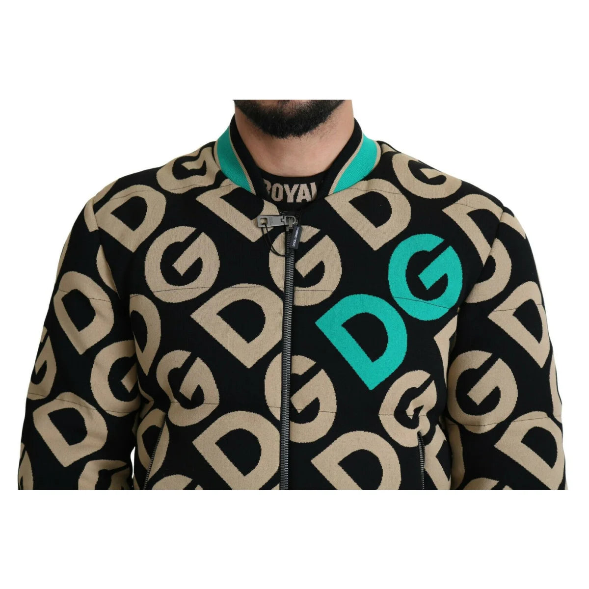 Dolce Gabbana Logo Print Bomber Jacket Dress Sensation &