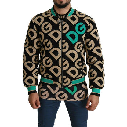 Dolce Gabbana Logo Print Bomber Jacket Dress Sensation &