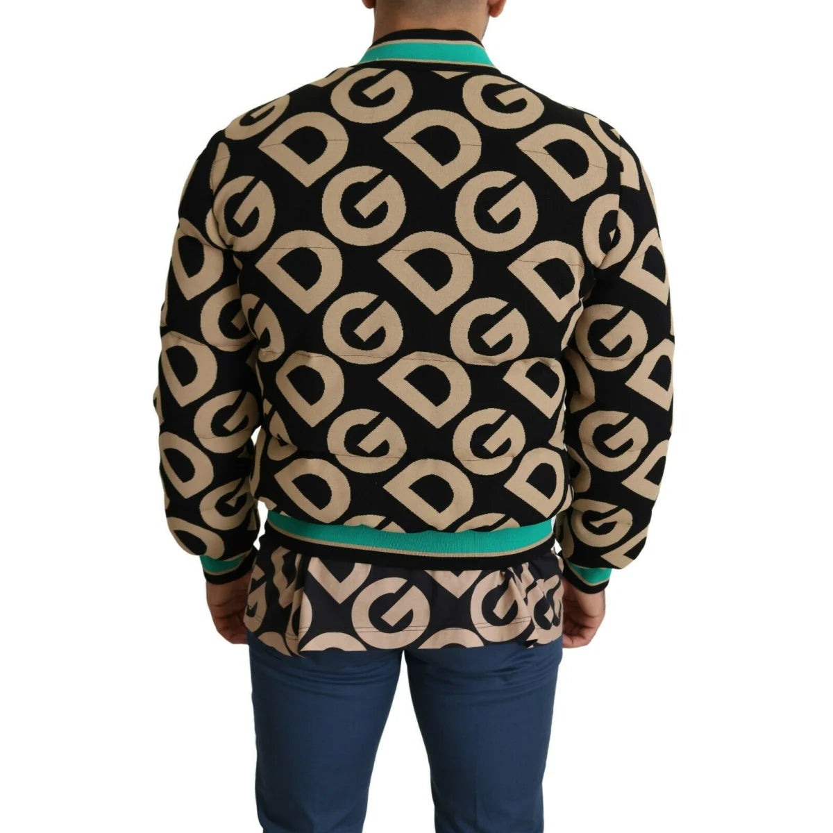 Dolce Gabbana Logo Print Bomber Jacket Dress Sensation &