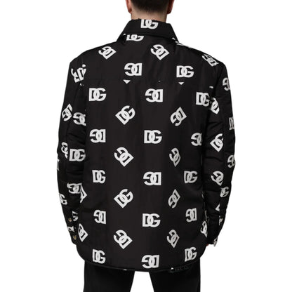 Dolce Gabbana Logo Windbreaker Jacket in Black and White &