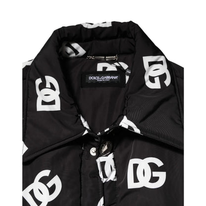 Dolce Gabbana Logo Windbreaker Jacket in Black and White &