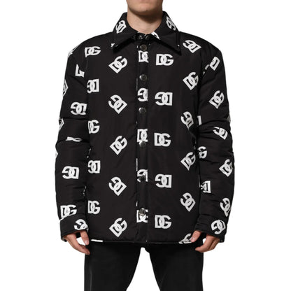 Dolce Gabbana Logo Windbreaker Jacket in Black and White &