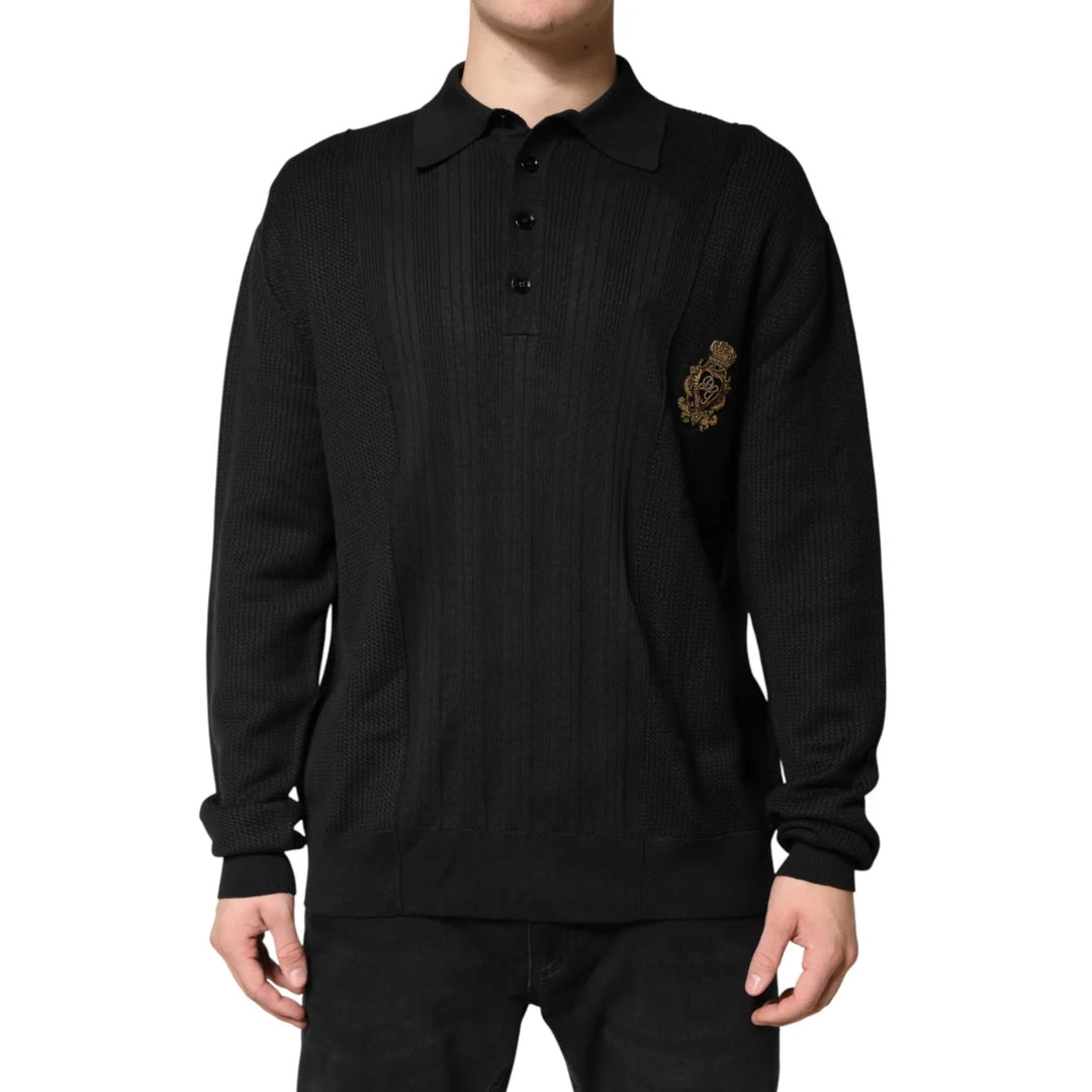 Dolce &amp; Gabbana Long Sleeve Pullover Sweater in Soft Silk