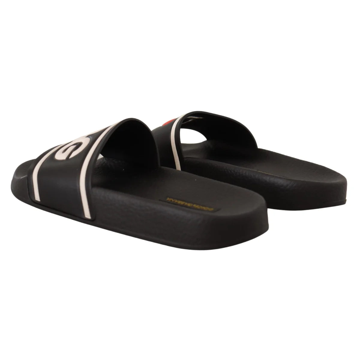 Dolce & Gabbana Love DG Black Italian Style Rubber Sole Slides
