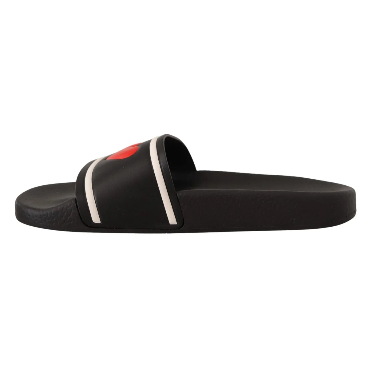 Dolce & Gabbana Love DG Black Italian Style Rubber Sole Slides