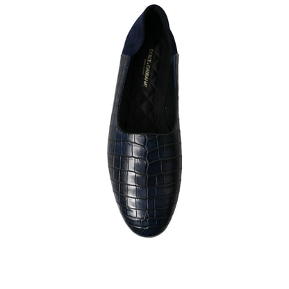 Dolce Gabbana Luxe Crocodile Leather Loafers in Goatskin &