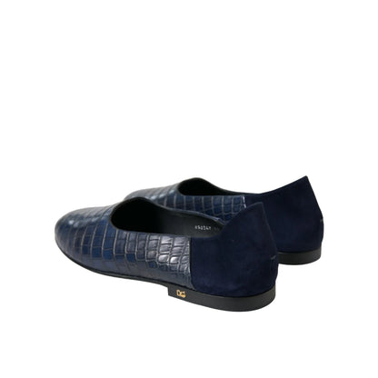 Dolce Gabbana Luxe Crocodile Leather Loafers in Goatskin &