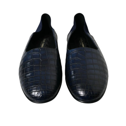 Dolce Gabbana Luxe Crocodile Leather Loafers in Goatskin &