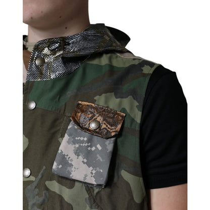 Dolce Gabbana Luxury Hooded Vest Jacket for Effortless Style &