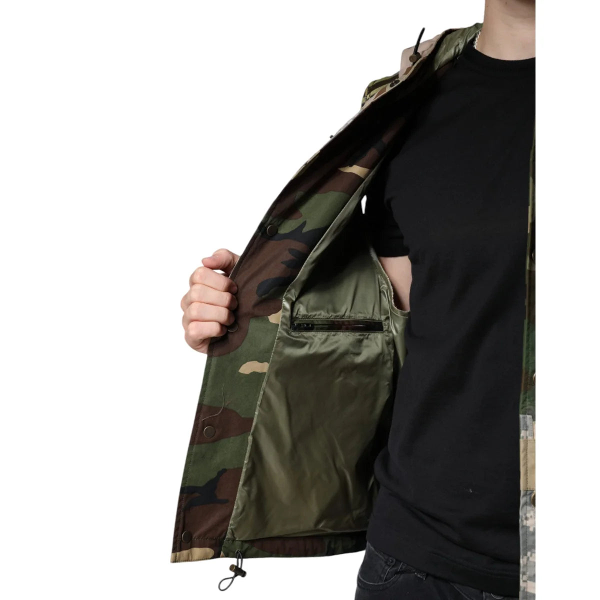 Dolce Gabbana Luxury Hooded Vest Jacket for Effortless Style &