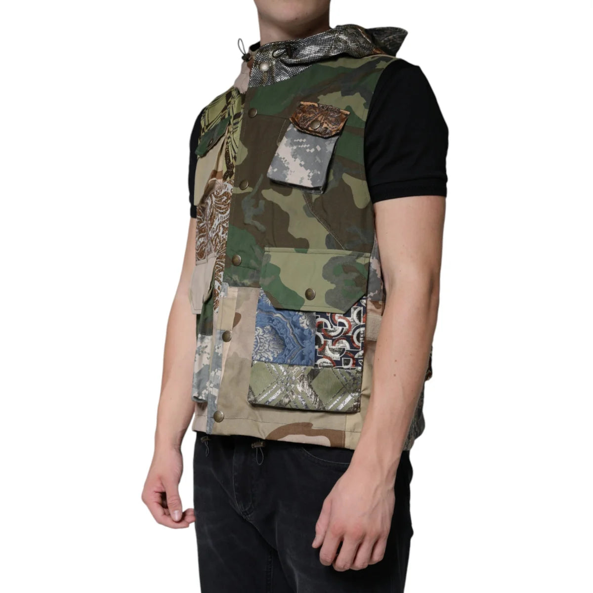 Dolce Gabbana Luxury Hooded Vest Jacket for Effortless Style &