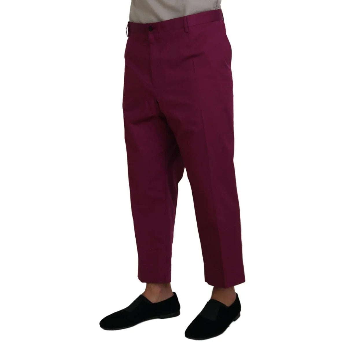 Dolce & Gabbana Magenta Cotton DG Logo Pocket Trouser Pants