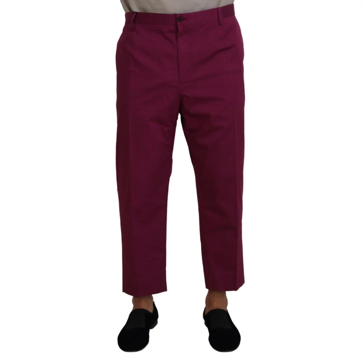Dolce & Gabbana Magenta Cotton DG Logo Pocket Trouser Pants