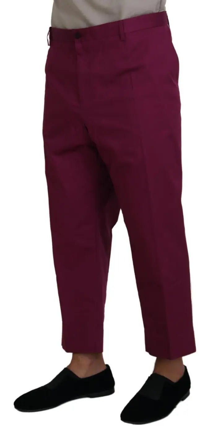 Dolce &amp; Gabbana Magenta Cotton DG Logo Pocket Trouser Pants