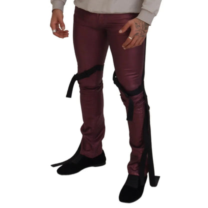 Dolce & Gabbana Magenta Cotton Men Casual Harness Denim Jeans
