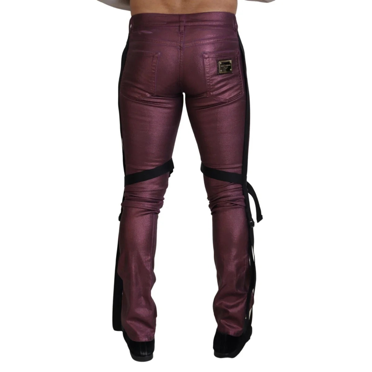 Dolce & Gabbana Magenta Cotton Men Casual Harness Denim Jeans