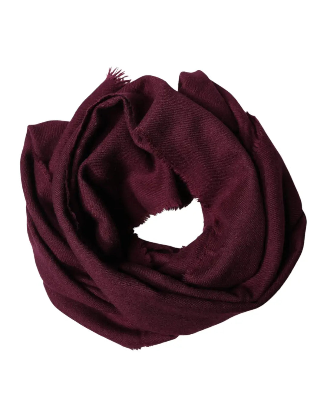Dolce &amp; Gabbana Maroon Cashmere Fringes Neck Wrap Shawl Scarf
