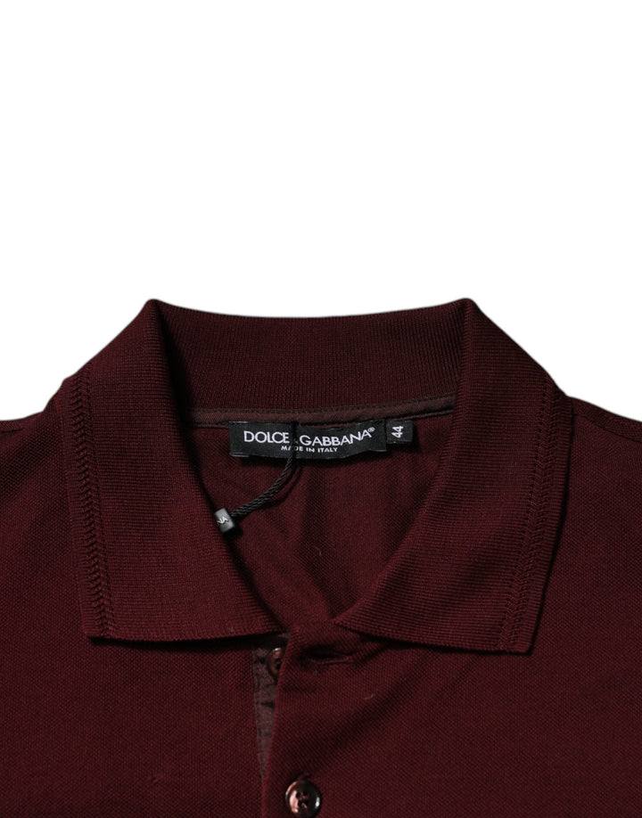 Dolce &amp; Gabbana Maroon Collared Short Sleeves Polo T-shirt