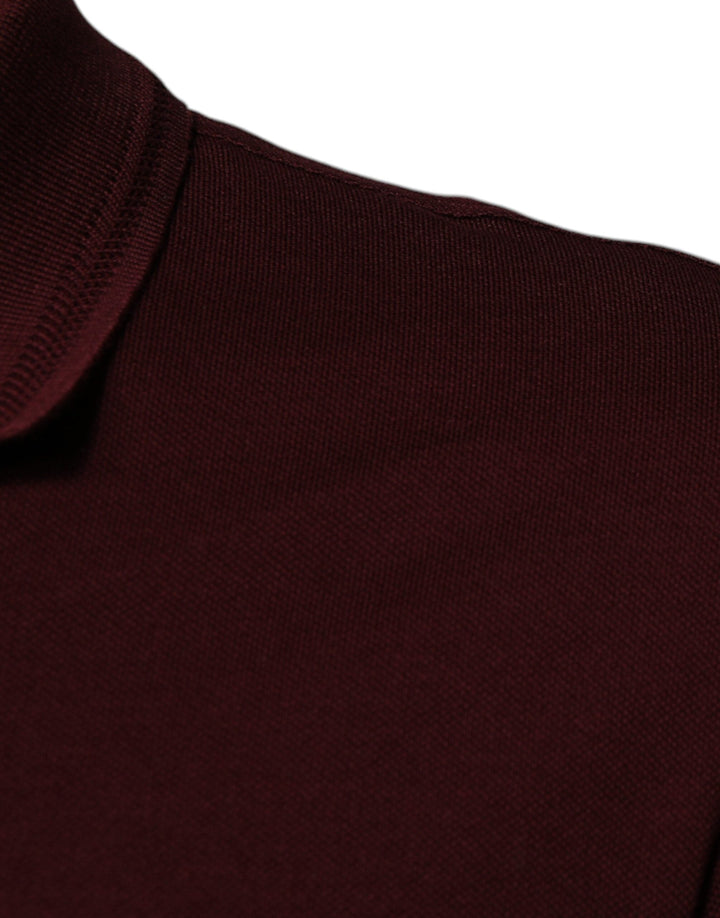 Dolce &amp; Gabbana Maroon Collared Short Sleeves Polo T-shirt