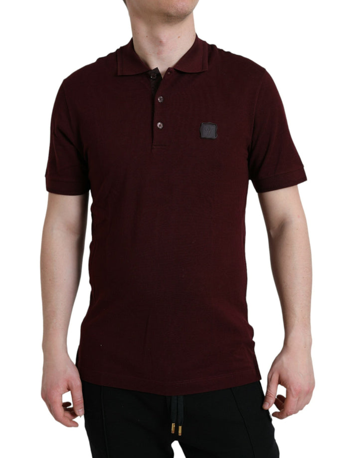 Dolce &amp; Gabbana Maroon Collared Short Sleeves Polo T-shirt