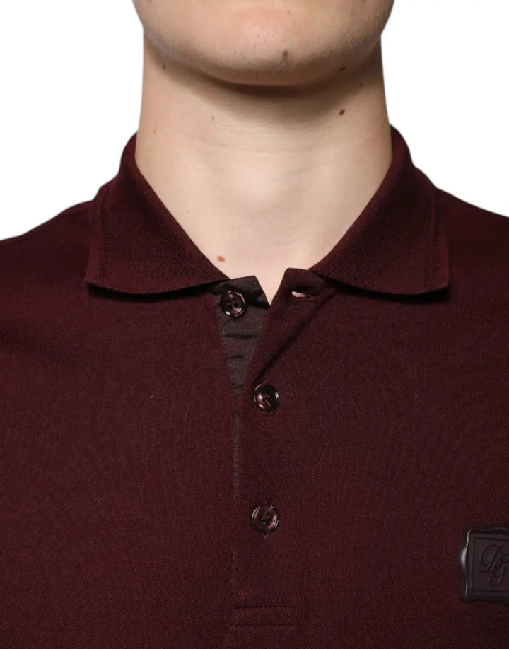 Dolce &amp; Gabbana Maroon Collared Short Sleeves Polo T-shirt