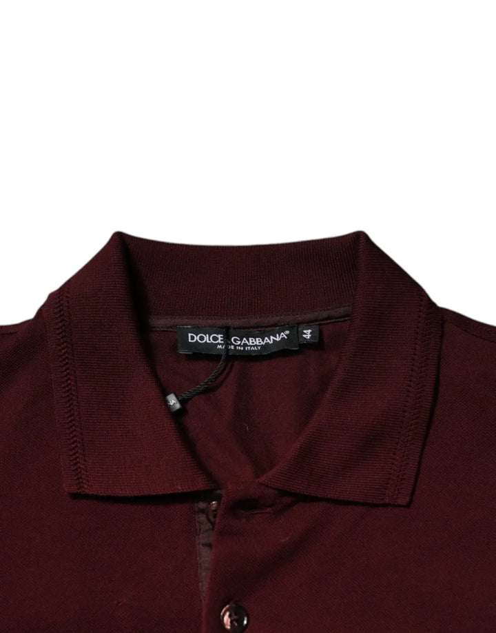 Dolce &amp; Gabbana Maroon Collared Short Sleeves Polo T-shirt