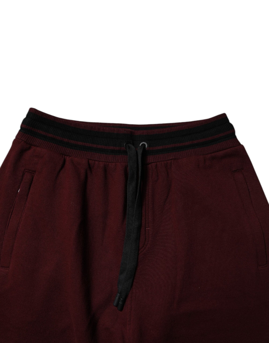 Dolce &amp; Gabbana Maroon Cotton Men Jogger Sweatpants Pants