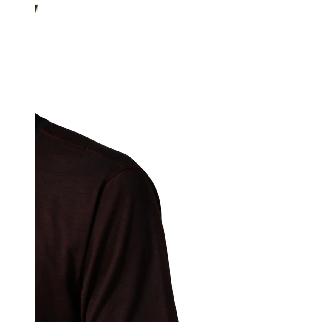 Dolce &amp; Gabbana Maroon DG Crown Cotton Crew Neck Men T-shirt