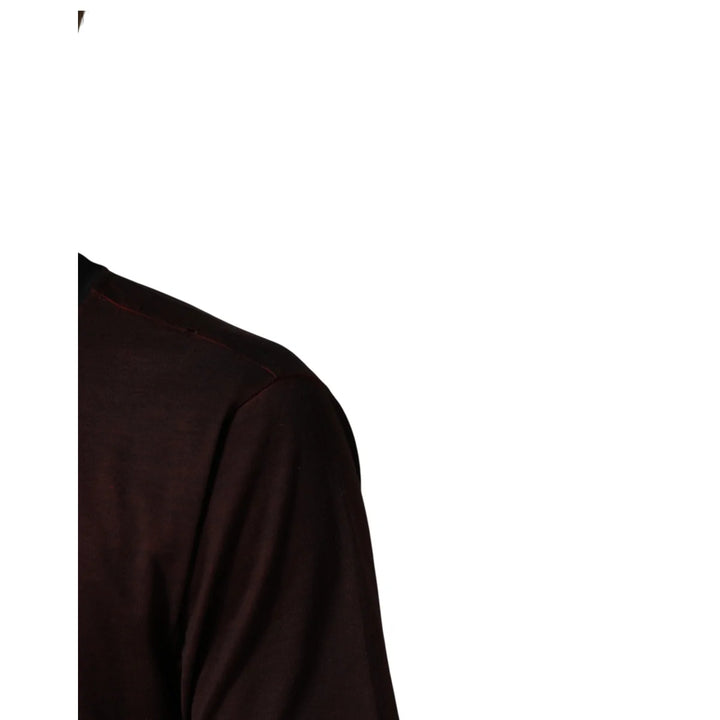 Dolce &amp; Gabbana Maroon DG Crown Cotton Crew Neck Men T-shirt