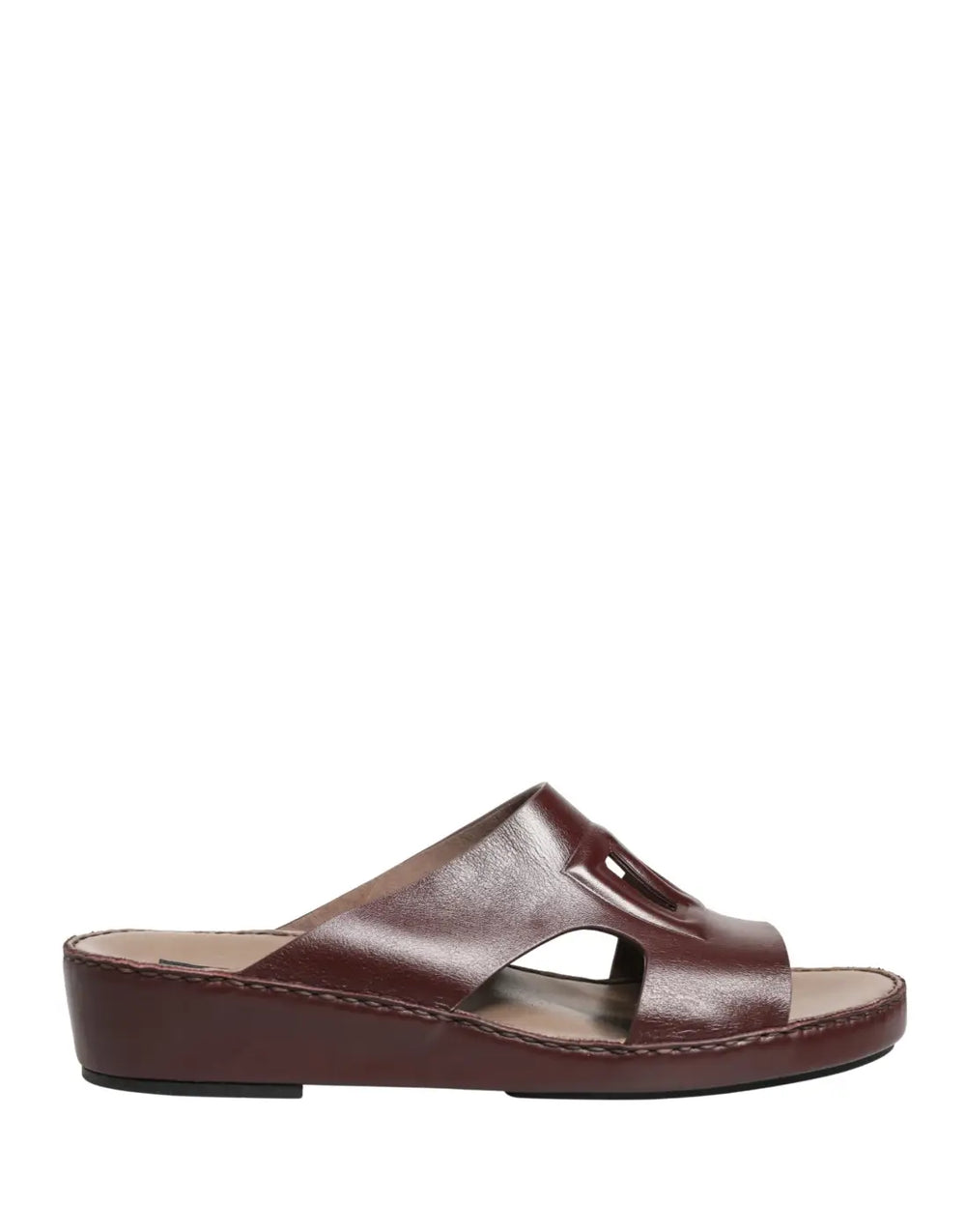 Dolce & Gabbana Maroon Leather Cutout DG Logo Sandals Shoes