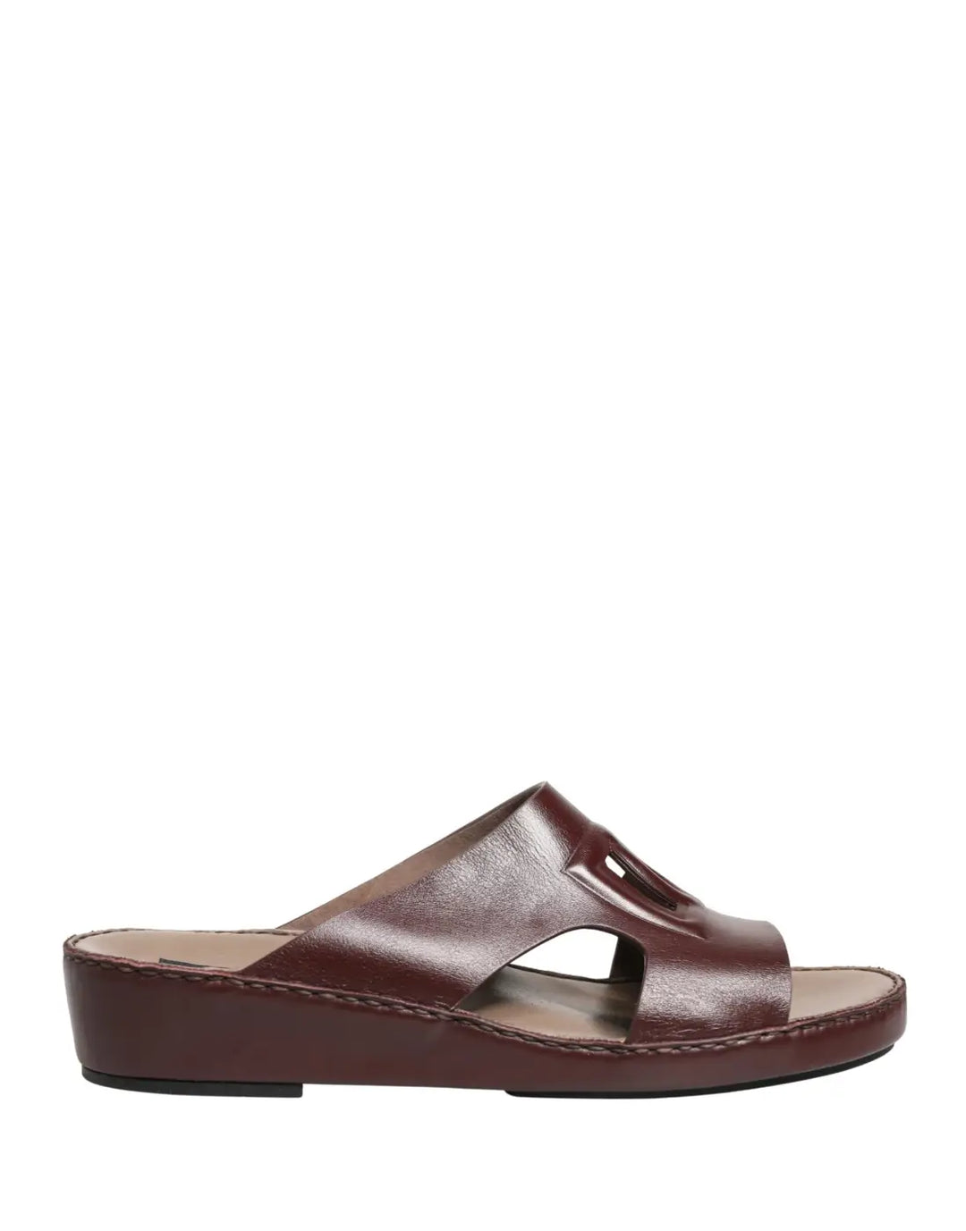 Dolce &amp; Gabbana Maroon Leather Cutout DG Logo Sandals Shoes