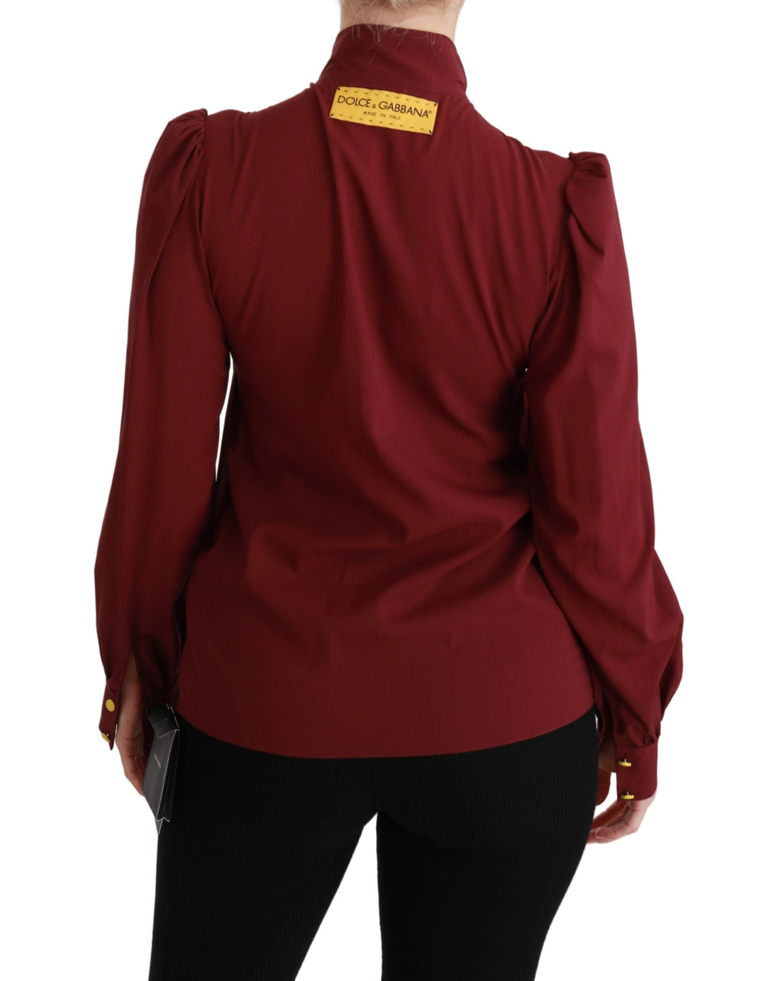 Dolce &amp; Gabbana Blouses - Women’s Maroon Long Sleeve Shirt Blouse Silk Top