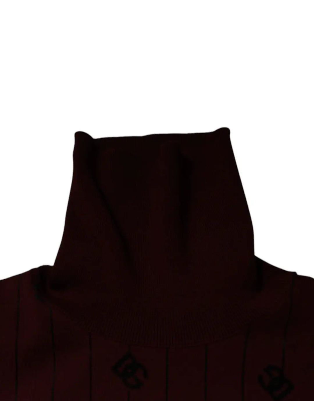 Dolce &amp; Gabbana Maroon Monogram Turtleneck Pullover Sweater