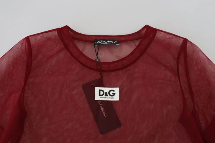 Dolce &amp; Gabbana Maroon Nylon Two Layer Shift Mini Dress