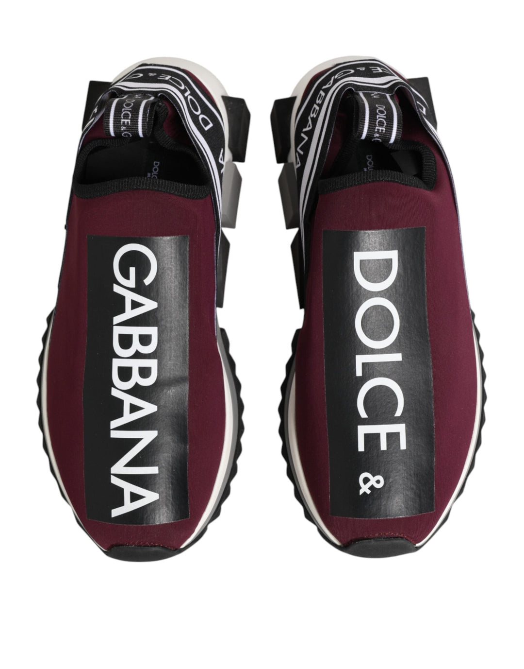 Dolce &amp; Gabbana Maroon Slip On Sorrento Men Sneakers Shoes