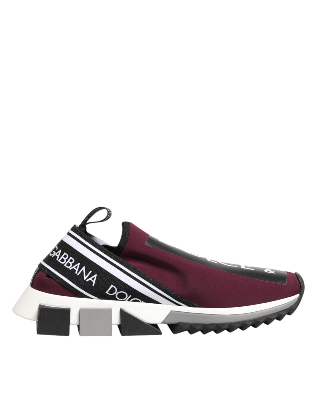 Dolce &amp; Gabbana Maroon Slip On Sorrento Men Sneakers Shoes