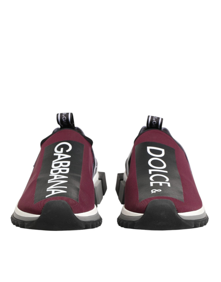 Dolce &amp; Gabbana Maroon Slip On Sorrento Men Sneakers Shoes