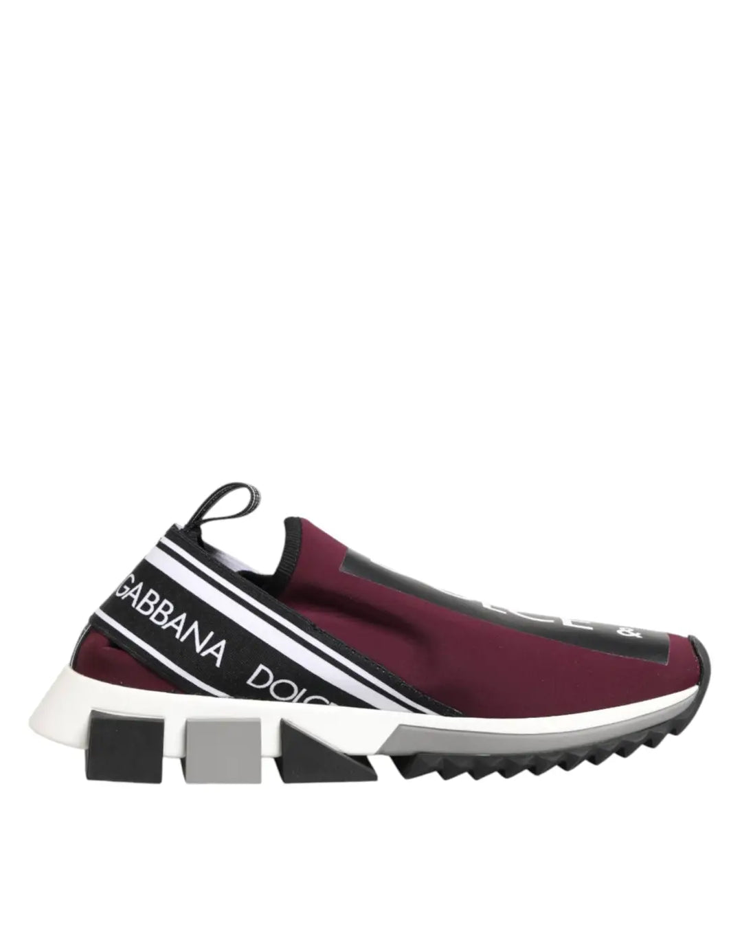 Dolce &amp; Gabbana Maroon Slip On Sorrento Men Sneakers Shoes