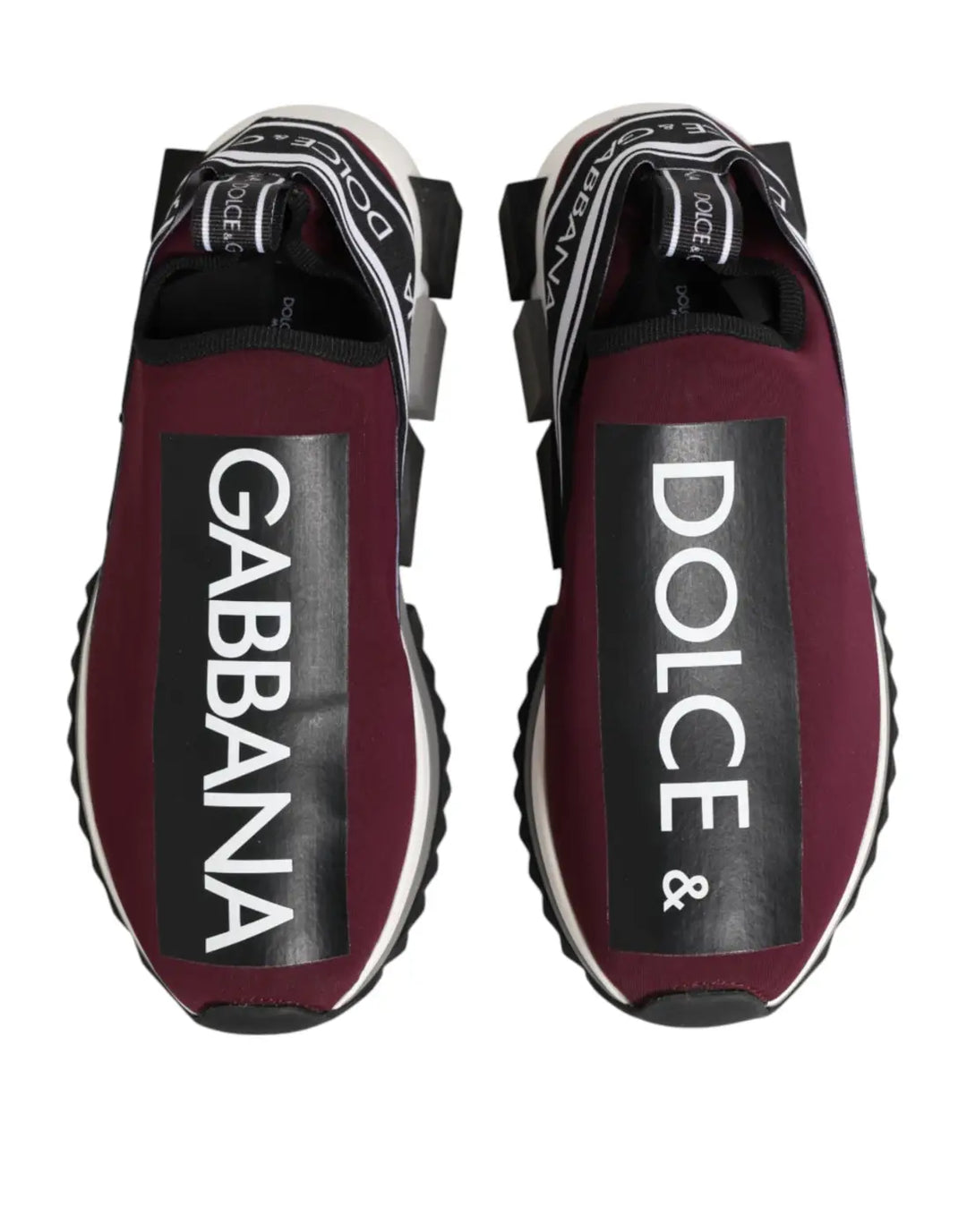 Dolce &amp; Gabbana Maroon Slip On Sorrento Men Sneakers Shoes