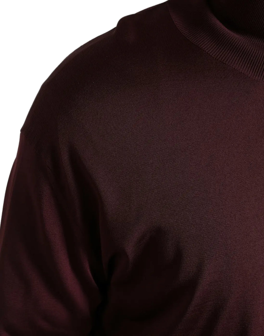 Dolce &amp; Gabbana Maroon Viscose Turtleneck Pullover Sweater