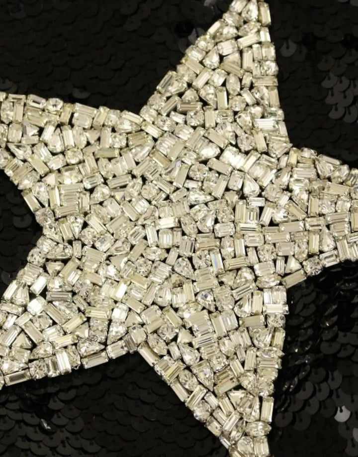 Dolce &amp; Gabbana Masterpiece black crystal swarovski stars sheath dress