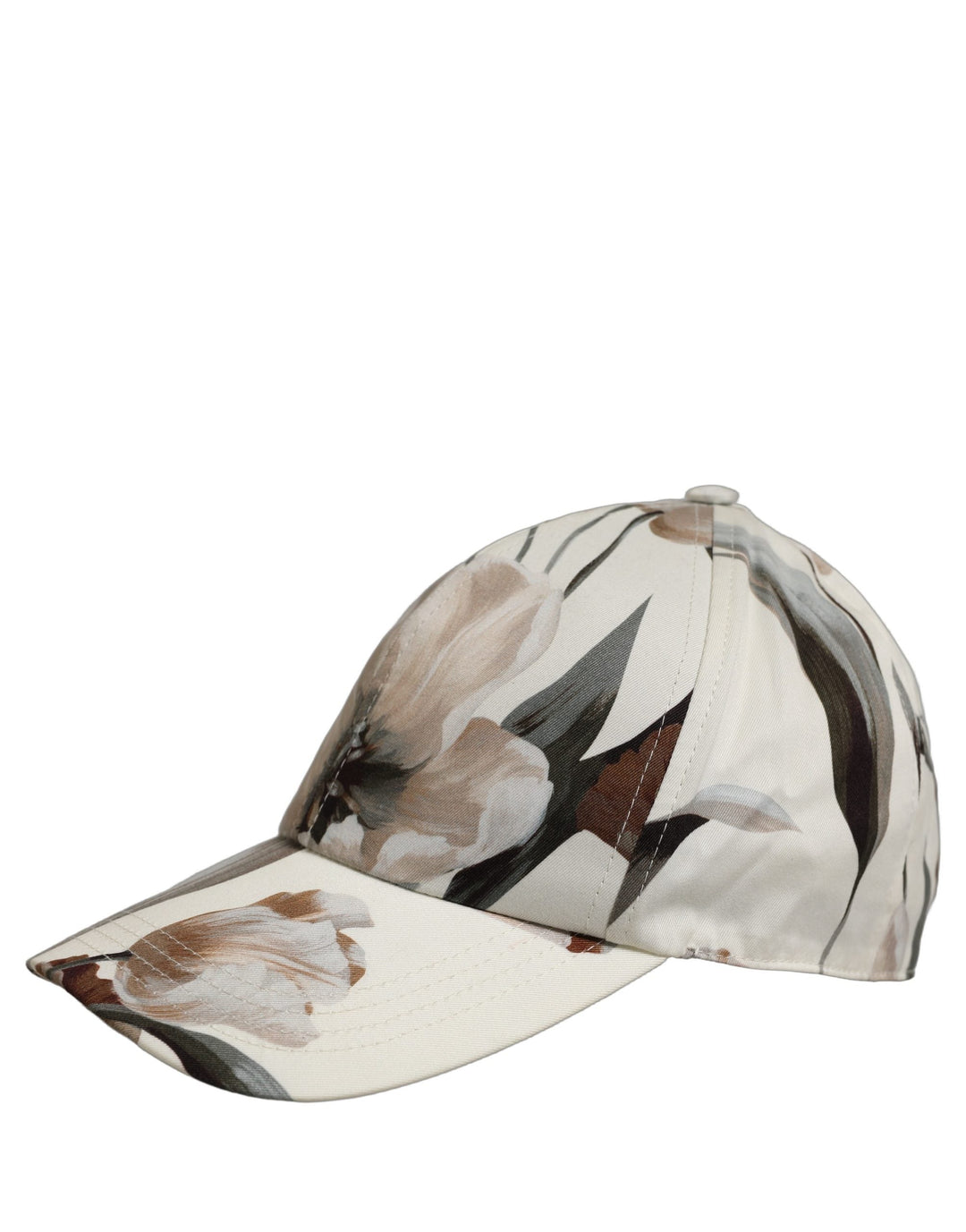 Dolce &amp; Gabbana Men Beige Floral Cotton Baseball Capello Hat