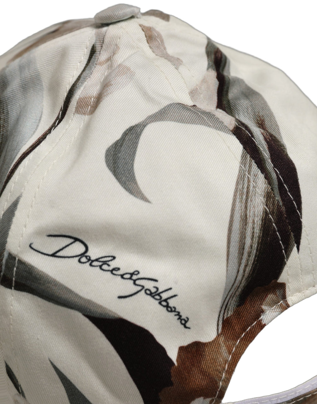 Dolce &amp; Gabbana Men Beige Floral Cotton Baseball Capello Hat