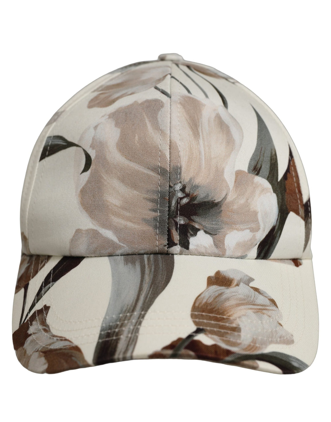 Dolce &amp; Gabbana Men Beige Floral Cotton Baseball Capello Hat
