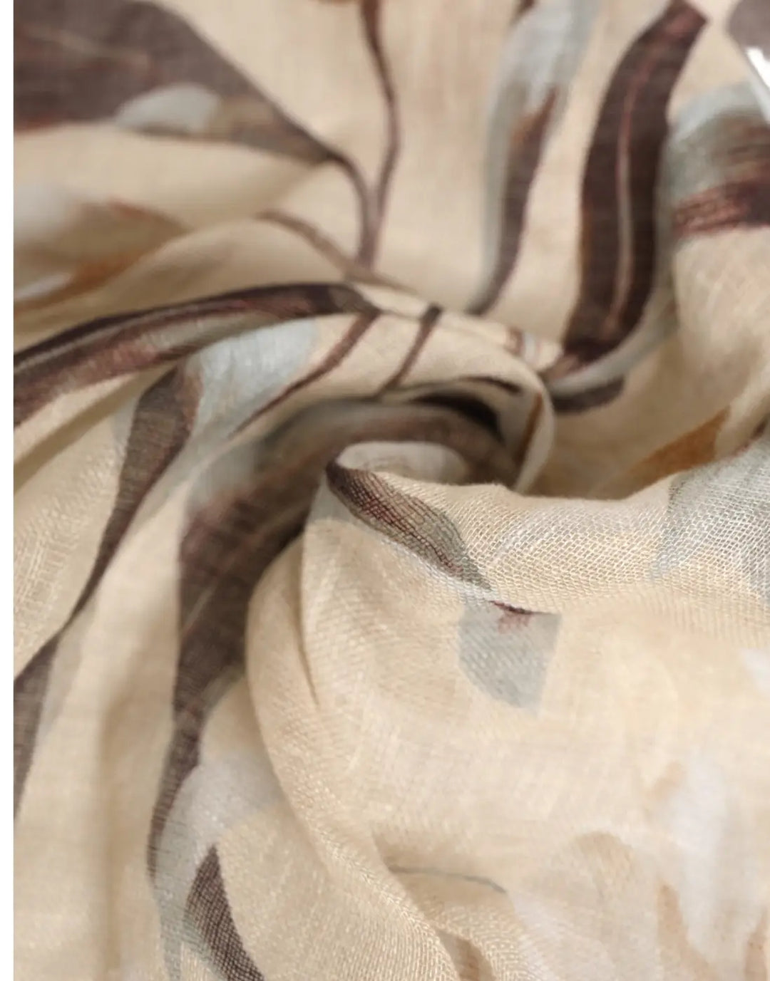 Dolce &amp; Gabbana Men Beige Floral Linen Square Foulard Scarf