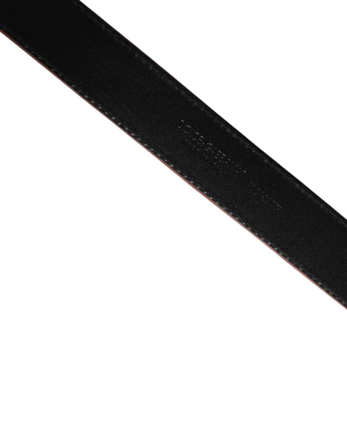 Dolce &amp; Gabbana Men Beige Red Woven Leather Metal Buckle Belt