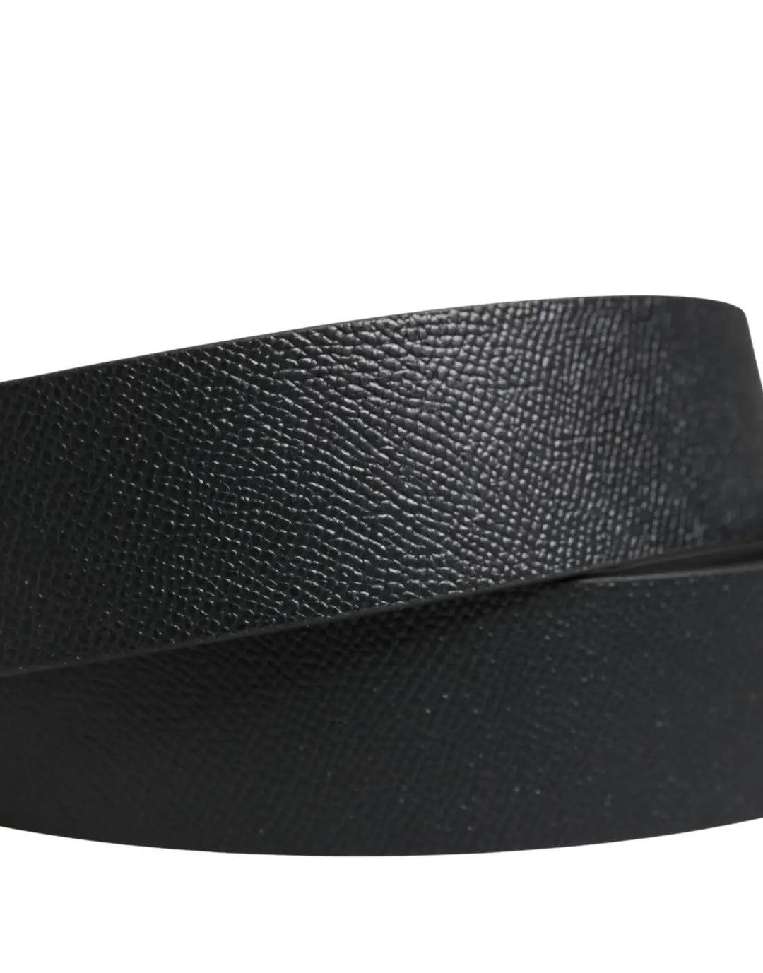 Dolce &amp; Gabbana Men Black Classic Leather Metal Buckle Belt