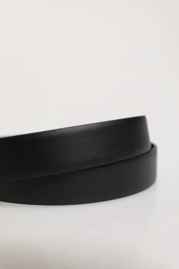 Dolce &amp; Gabbana Men Black Classic Leather Metal Buckle Belt