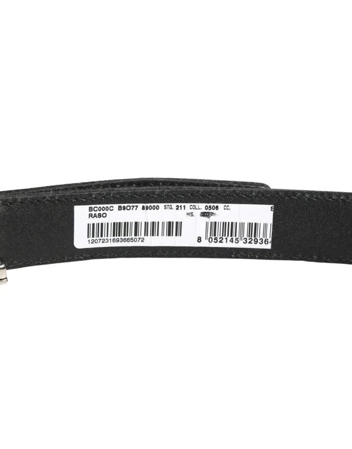 Dolce &amp; Gabbana Men Black Classic Leather Metal Buckle Belt